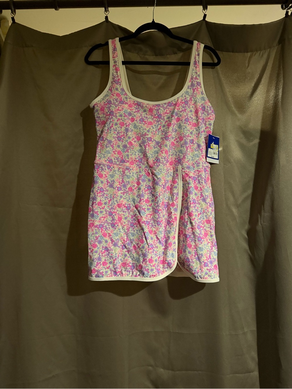 JoyLab Floral Tank Romper in Pink and White